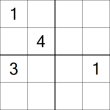Sudoku 4x4 - Schwierig