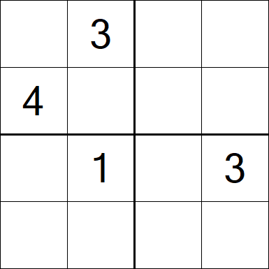 Sudoku 4x4 - Difficile