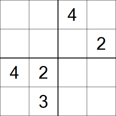 Sudoku 4x4 - Difficile