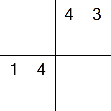 Sudoku 4x4 - Difícil