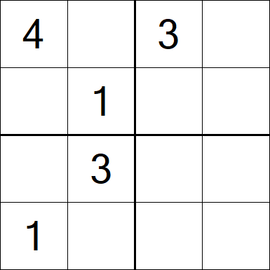 Sudoku 4x4 - Difícil