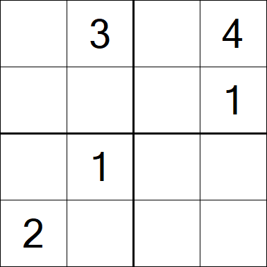 Sudoku 4x4 - Difícil
