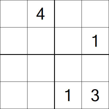 Sudoku 4x4 - Difícil