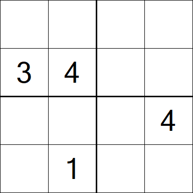 Sudoku 4x4 - Difficile