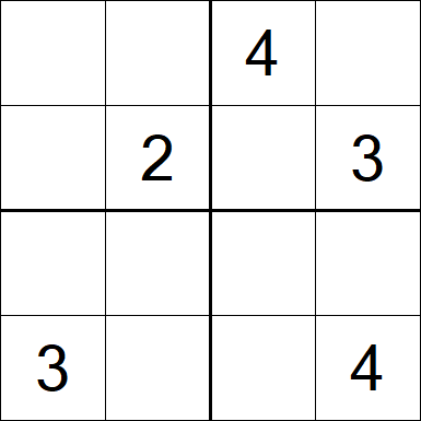 Sudoku 4x4 - Difficile