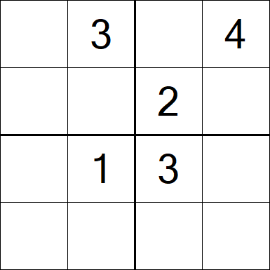Sudoku 4x4 - Difficile