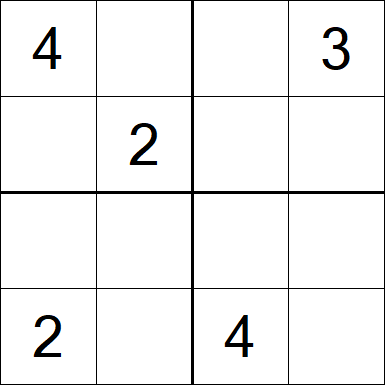 Sudoku 4x4 - Difficile