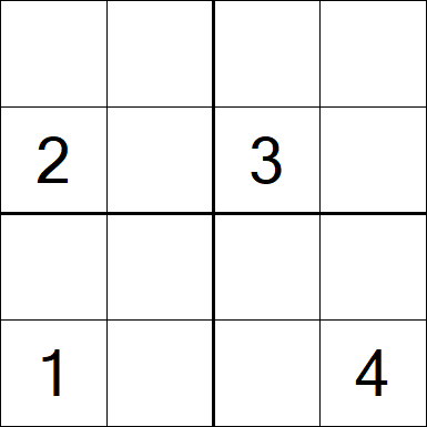 Sudoku 4x4 - Difficile