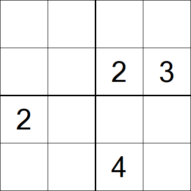 Sudoku 4x4 - Difficile