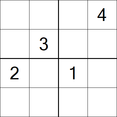 Sudoku 4x4 - Difficile