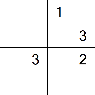 Sudoku 4x4 - Difficile