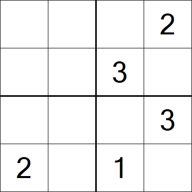 Sudoku 4x4 - Difficile