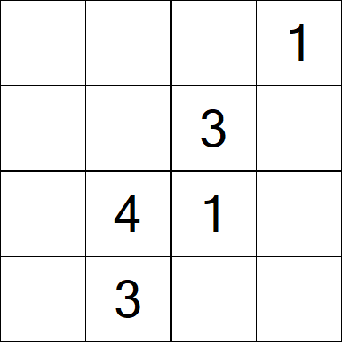 Sudoku 4x4 - Difficile