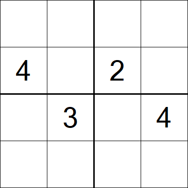 Sudoku 4x4 - Difficile