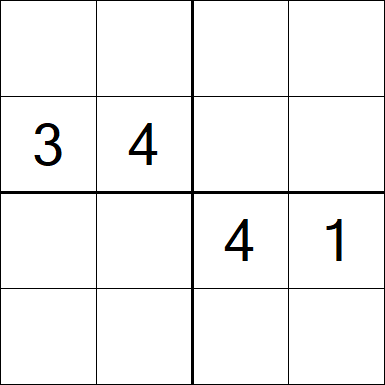 Sudoku 4x4 - Difficile