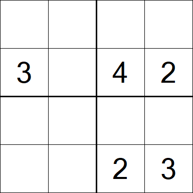 Sudoku 4x4 - Difficile