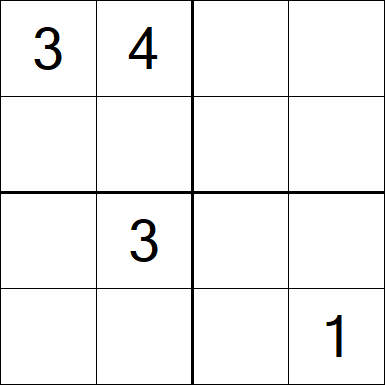 Sudoku 4x4 - Difficile