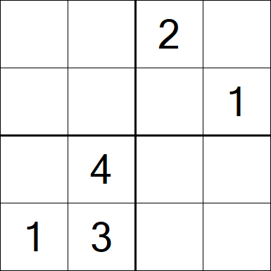 Sudoku 4x4 - Difficile