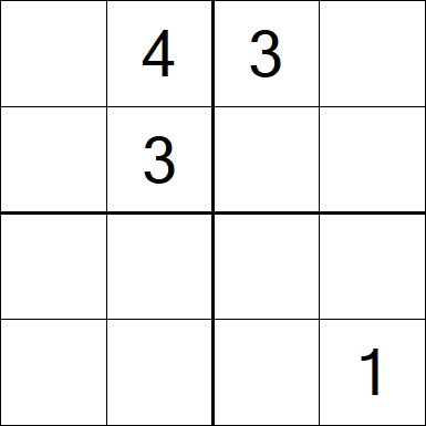 Sudoku 4x4 - Difficile