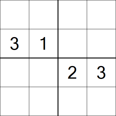 Sudoku 4x4 - Difficile