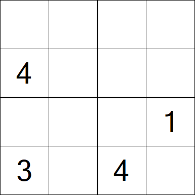 Sudoku 4x4 - Difficile