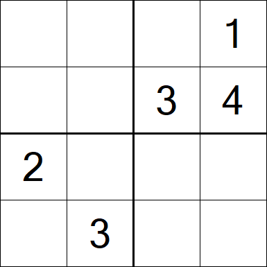 Sudoku 4x4 - Difficile
