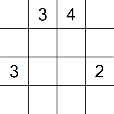 Sudoku 4x4 - Difficile