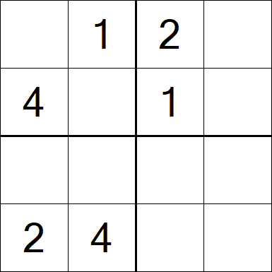 Sudoku 4x4 - Difficile
