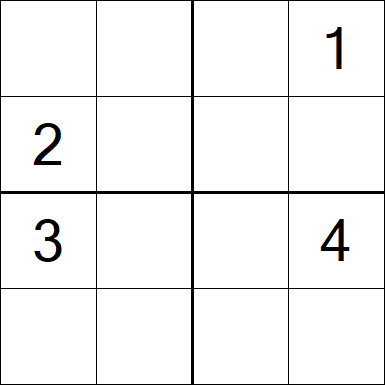 Sudoku 4x4 - Hard