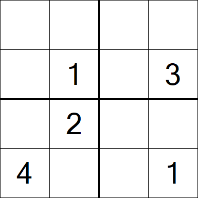 Sudoku 4x4 - Difficile
