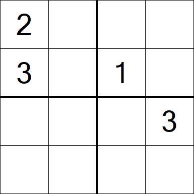 Sudoku 4x4 - Difficile