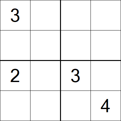 Sudoku 4x4 - Difficile