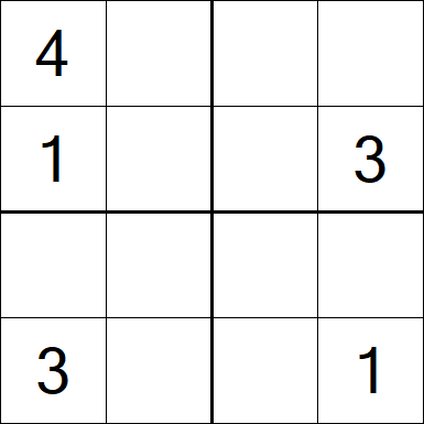 Sudoku 4x4 - Difficile