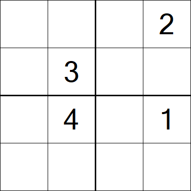 Sudoku 4x4 - Difficile