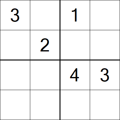 Sudoku 4x4 - Difficile