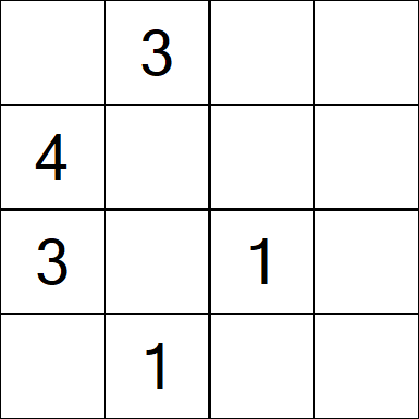 Sudoku 4x4 - Difficile