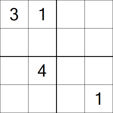 Sudoku 4x4 - Difficile