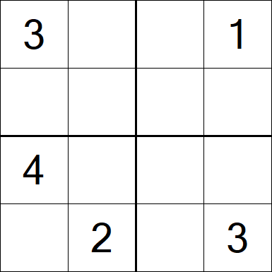 Sudoku 4x4 - Difficile
