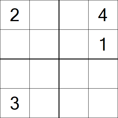 Sudoku 4x4 - Difficile
