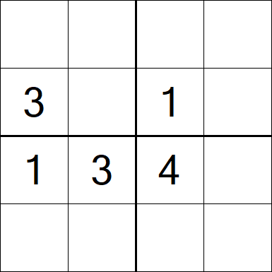 Sudoku 4x4 - Difficile