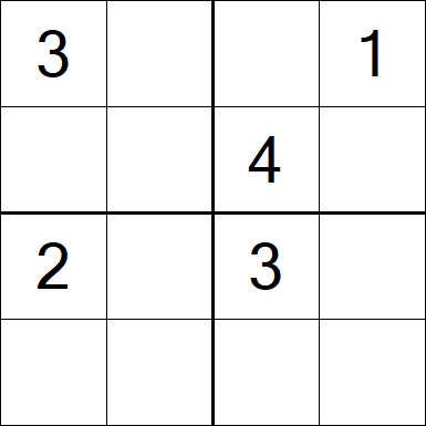 Sudoku 4x4 - Difícil