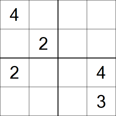 Sudoku 4x4 - Schwierig