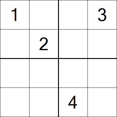 Sudoku 4x4 - Difícil