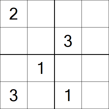 Sudoku 4x4 - Schwierig