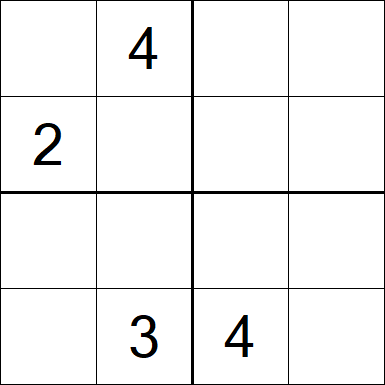 Sudoku 4x4 - Difficile