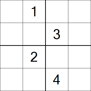 Sudoku 4x4 - Difficile