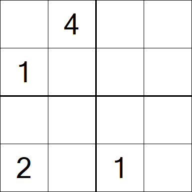 Sudoku 4x4 - Difficile