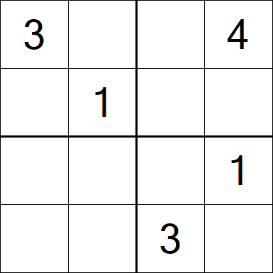Sudoku 4x4 - Difficile