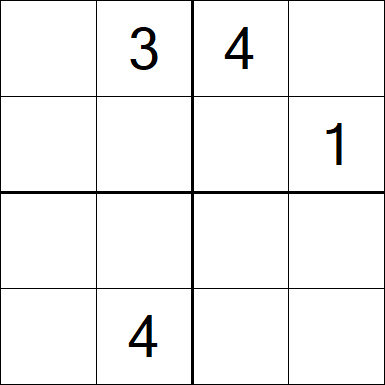Sudoku 4x4 - Difficile