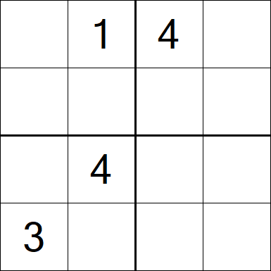 Sudoku 4x4 - Difficile
